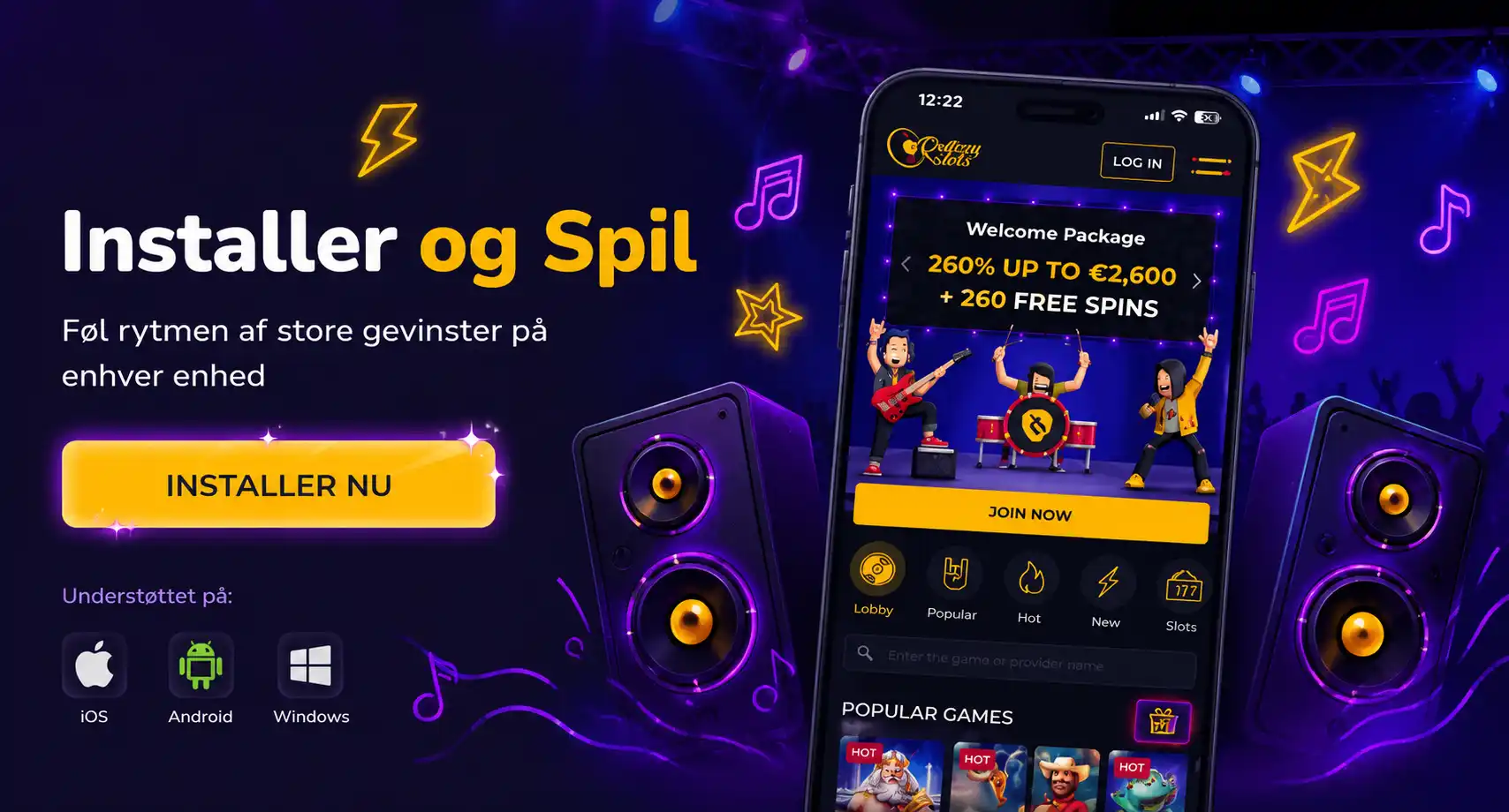 Installer appen og spil på mobil